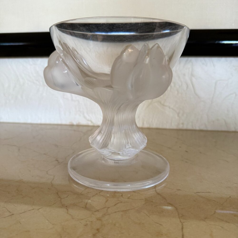 Lalique "Bagheera" crystal vase, aka "The Lion's Paw Vase", design #1229